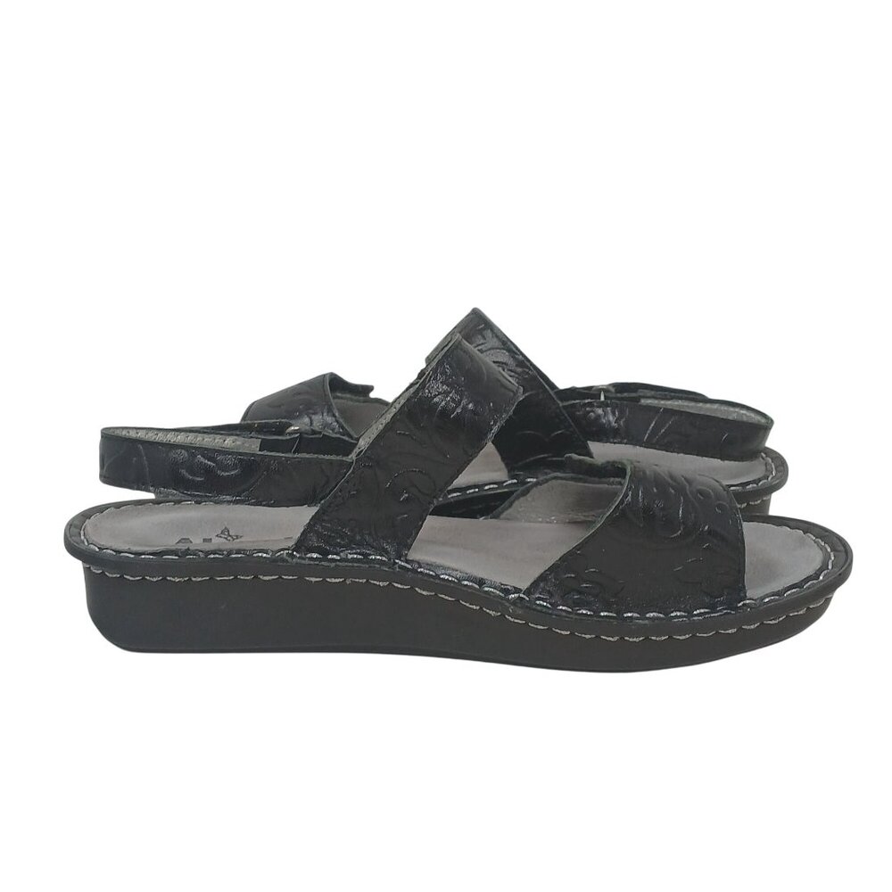 Alegria VERONA PG Lite Womens Sz 38 US 8-8.5 Black Embossed Sandals VER-691 #8 - Picture 7 of 12